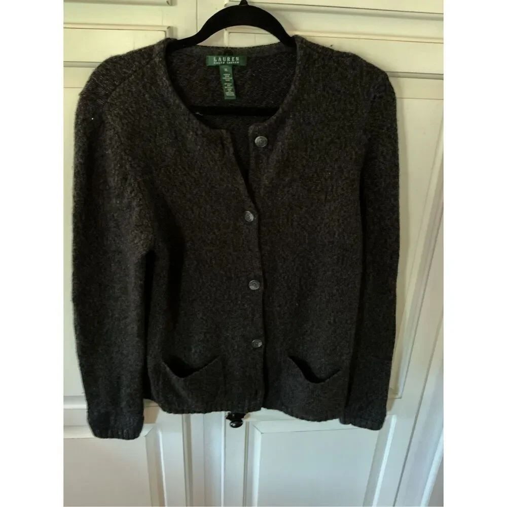 Lauren Ralph Lauren Silk Wool Cashmere Blend Cardigan Sz XL
